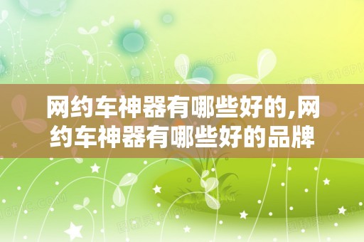 网约车神器有哪些好的,网约车神器有哪些好的品牌