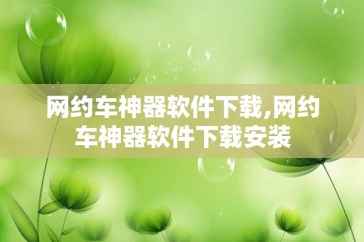 网约车神器软件下载,网约车神器软件下载安装